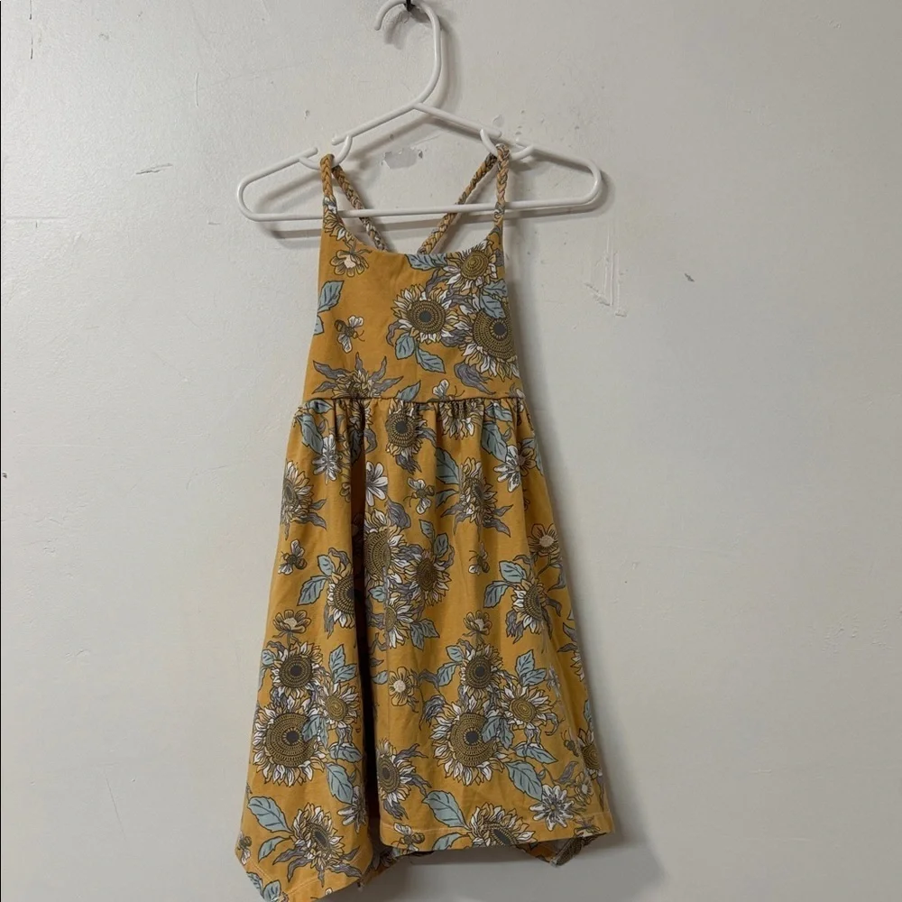 Artisan Ny Mustard Floral Kids Dress